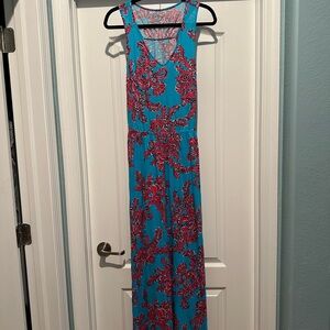 Lilly Pulitzer Rhode Island Blue Reef Maxi Dress Sz M